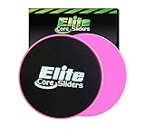 Core Exercise Sliders - 2 Dual Sided Gliding Discs for Carpet and Hardwood Floors - Pink