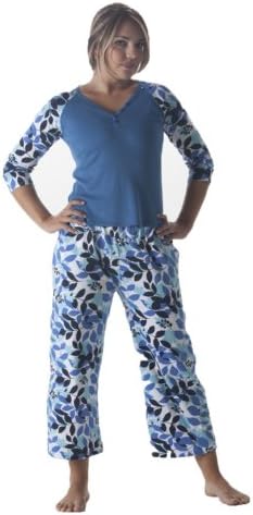 Atenea Clothing Womens Pajamas Capri Pants Three Quarter Sleeved