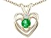 0.27 cts Genuine Emerald and Diamond Heart Pendant - 14kt White or Yellow Gold