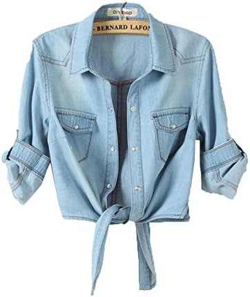 X2MIAONG Women Vintage Frayed Denim Slim Cardigan Jacket Outerwear