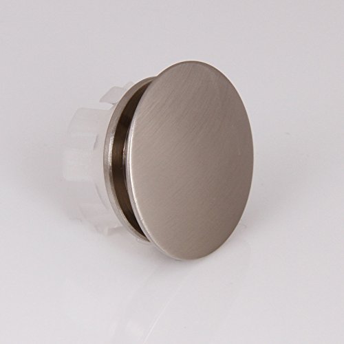 ELITE Solid Brass Brushed Nickel Umbrella Style Overflow Cap for Ceramic Sinks
