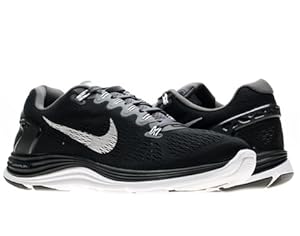 Nike Men's NIKE LUNARGLIDE+ 5 RUNNING SHOES 9.5 Men US (BLACK/WHITE/DARK GREY)
