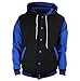 U World Men's Hoodie Cotton Baseball Varsity Jacket Blue