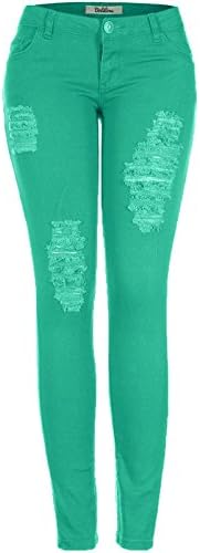 Gail Corrigan Women's 2LUV Distressed Skinny Jeans Green1 1
