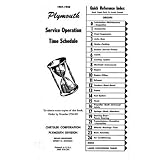1957 1958 PLYMOUTH Service Operation Time Schedule by Plymouth