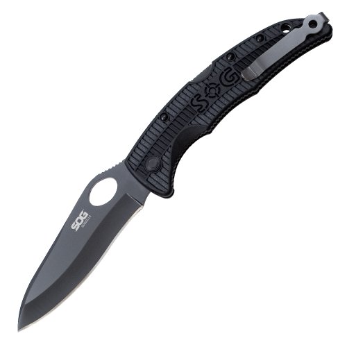 SOG Specialty Knives & Tools SP23-CP Sogzilla Knife with Straight Edge Folding 3.8-Inch Steel Clip Point Blade with GRN Handle, Hardcase Black Finish SOG Specialty Knives & Tools SP23-CP Sogzilla Knife with Straight Edge Folding 3.8-Inch Steel Clip Point Blade with GRN Handle, Hardcase Black Finish