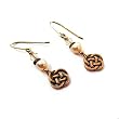 Copper Plate Celtic Knot with Pearl and Crystal Glass Dangle Earrings