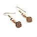 Copper Plate Celtic Knot with Pearl and Crystal Glass Dangle Earrings