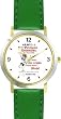 Habit 5 - Seek First to Understand (Spanish Text) - DELUXE TWO-TONE WATCH from THE 7 HABITS - WATCH COLLECTION BY WATCHBUDDY&reg; - Arabic Numbers - Green Leather Strap-Size-Children's Size-Small ( Boy's Size & Girl's Size )