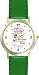 Habit 5 - Seek First to Understand (Spanish Text) - DELUXE TWO-TONE WATCH from THE 7 HABITS - WATCH COLLECTION BY WATCHBUDDY&reg; - Arabic Numbers - Green Leather Strap-Size-Large ( Men's Size or Jumbo Women's Size )