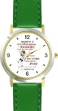Habit 5 - Seek First to Understand (Spanish Text) - DELUXE TWO-TONE WATCH from THE 7 HABITS - WATCH COLLECTION BY WATCHBUDDY&reg; - Arabic Numbers - Green Leather Strap-Size-Large ( Men's Size or Jumbo Women's Size )