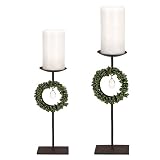 Metal Candle Holder with Beads (14/12)