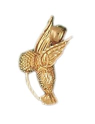 Dazzlers Solid 14k Gold Hummingbird Charm Pendant Available in three colors from jewelsberry (weights: 8.0 grams only)