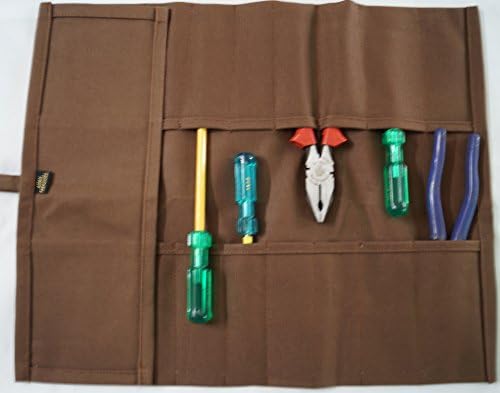 Asian Treasures Cinnamon Brown TR 150039 ,18 Pocket Tool Roll,15 Oz.dyed cotton Canvas