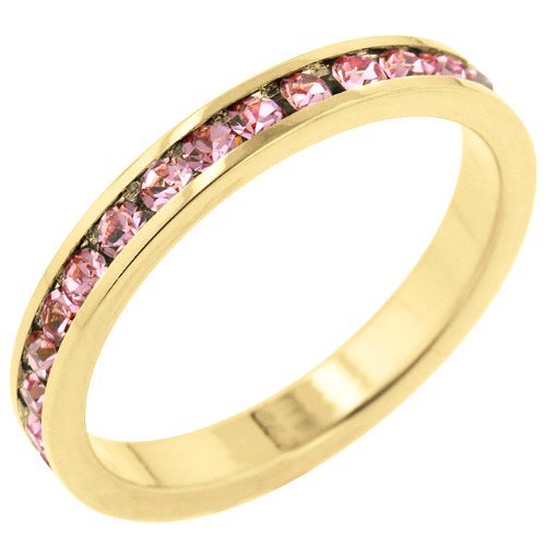 ISADY – Bague femme Claire Or Rose – Anneau Plaqué Or jaune 585/1000