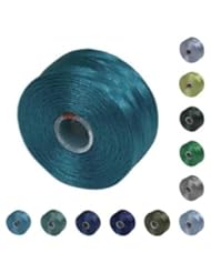 S-Lon Beading Thread Mixture 12 Colors Size D - Blues and Greens