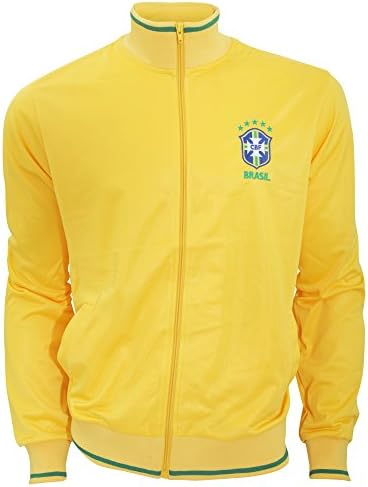 Brasil CBF Mens Official Athletic Soccer/Football Crest Jacket (Small) (Yellow)