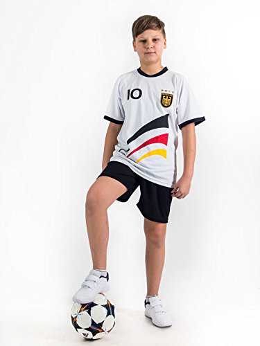 Fußball Trikotset Trikot Kinder 4 Sterne Deutschland WUNSCHNAME Nummer Geschenk Größe 98-170 T-Shirt Weltmeister 2014 Fanartikel EM 2016 (122)