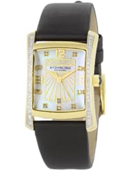 Stuhrling Original Womens 145D.12357 Classic Gatsby Daisy Swiss Quartz Diamond Mother Of Pearl Date Watch