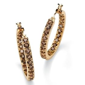 Gold Over Silver Smoky Quartz Earrings by