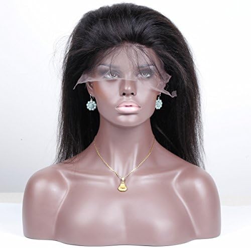 HERMAY Brazilian Yaki Straight Full Lace Human Hair Wigs for Black Women,Full Lace Human Hair Wigs With Baby Hair,7A Unprocessed Virgin Hair 10 Inch,Natural Black Color