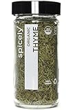 Spicely Organic Thyme Whole - Glass Jar - Gluten Free - Non Gmo - Vegan - Kosher