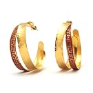 Key Pattern Double Hoop Earrings by Sibilia||RF10F