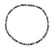 Anklet - A67 - Stretch - 4mm Swarovski (tm) Crystal and Silver Tone Heishi Beads ~ Montana (Denim) Blue