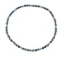 Anklet - A67 - Stretch - 4mm Swarovski (tm) Crystal and Silver Tone Heishi Beads ~ Montana (Denim) Blue