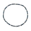 Anklet - A67 - Stretch - 4mm Swarovski (tm) Crystal and Silver Tone Heishi Beads ~ Montana (Denim) Blue