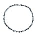 Anklet - A67 - Stretch - 4mm Swarovski (tm) Crystal and Silver Tone Heishi Beads ~ Montana (Denim) Blue