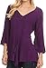 Sakkas Geena Long Tall V Neck 3/4 Length Bell Sleeve with Adjustable Side Straps