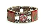 Venice Fashion Magnetic Bracelet, Inset Flowers - 1 bracelet