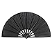 uxcell Plastic Chinese Kungfu Dragon Folding Dancing Exercise Hand Fan Black