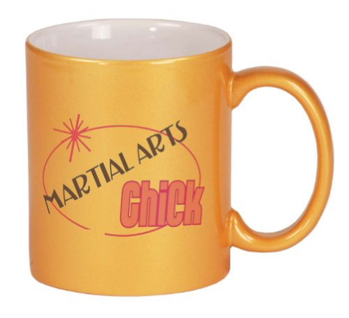 MARTIAL ARTS Chick Coffee Mug Metallic Gold 11 oz