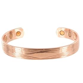 10 MM Wide Polish Finish Copper Magnetic Cuff Bracelet