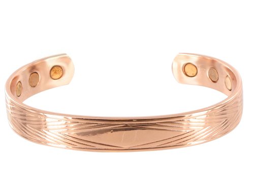 10 MM Wide Polish Finish Copper Magnetic Cuff Bracelet