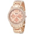 XOXO Women's XO5477 Rose Gold Bracelet With Rhinestones Accent Bezel Watch
