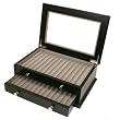 Pen Box 26 Fountain Pens Writing Instruments Case Matte Black Finish with Window