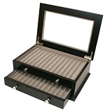 Pen Box 26 Fountain Pens Writing Instruments Case Matte Black Finish with Window
