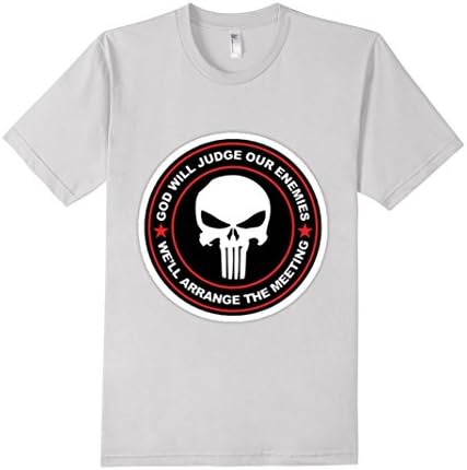 "God Will Judge Our Enemies We'll Arrange The Meeting" Shirt - Male 3XL - Silver