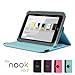 GMYLE(R) Aqua Blue 360 Degree Rotating PU Leather Folio Stand Case Cover for Nook HD 7 inches Barnes & Noble e-Book Reader Tablet (Multi Angle- Vertical/Horizontal and Wake up Sleep Function)