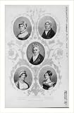 Historic Print (L): [Busts of Martha Washington, Abigail Adams, Louisa C. Adams, Mrs. Madison, & Mrs. Hamilt
