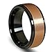 Raised Brushed Rose Gold Center Tungsten Carbide Ring with Polished Step Edges 8mm