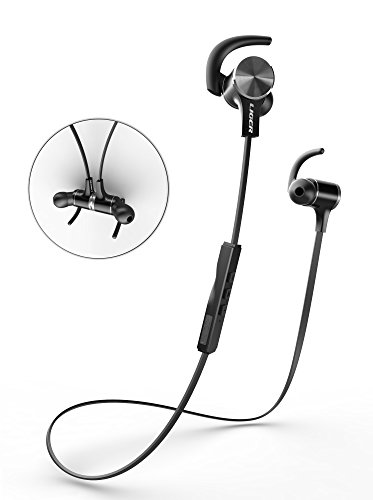 Bluetooth Headphones, Liger MH770 High Quality Wireless Stereo Bluetooth 4.1 Sport Headphone with Magnetic Tips, In-Ear Noise Cancelling and Sweat Proof Earbuds, Hands Free Calling and Microphone