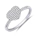 0.20cttw Valentine's Special Heart Shape Natural White Round Diamond (SI-Clarity,G-H Color) Ring in 14K White Gold.size 5.5
