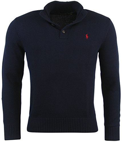 Polo Ralph Lauren Mens Button Mock Neck Cotton Sweater