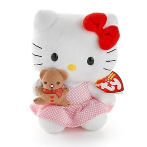Amazon.com: Ty Beanie Baby Hello KitTy with Bear: Toys & Games