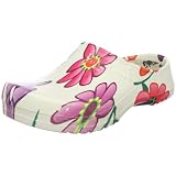 birkenstock gardening clogs-Birkenstock Women's Super Birki Clog,White Flower,36 M EU (5 M US Women's)