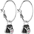 Black Crystalline Gem Flower Purse Hoop Earrings